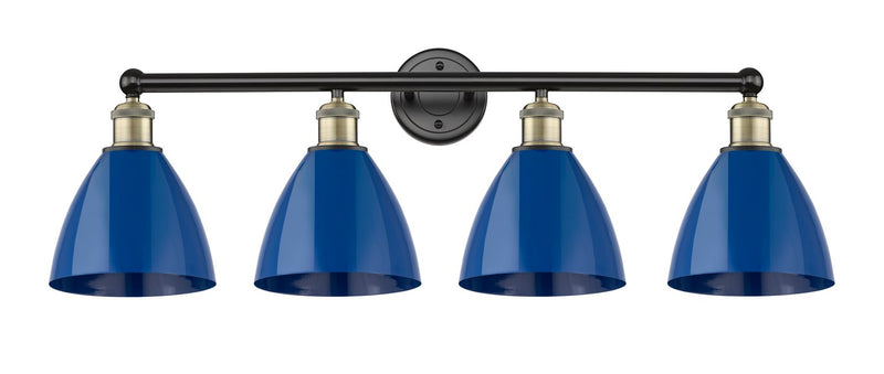 Innovations 616-4W-BAB-MBD-75-BL Four Light Bath Vanity, Black Antique Brass