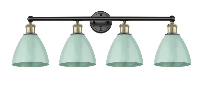 Innovations 616-4W-BAB-MBD-75-SF Four Light Bath Vanity, Black Antique Brass