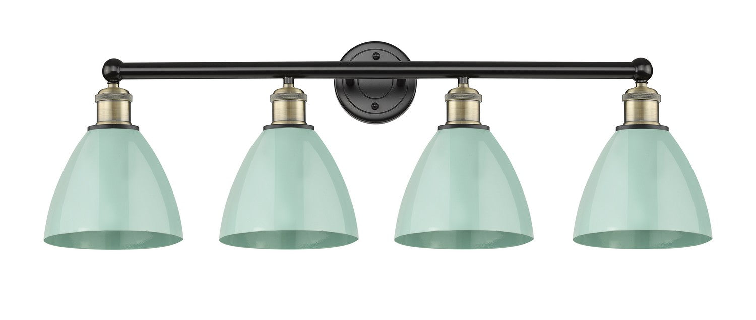 Innovations 616-4W-BAB-MBD-75-SF Four Light Bath Vanity, Black Antique Brass