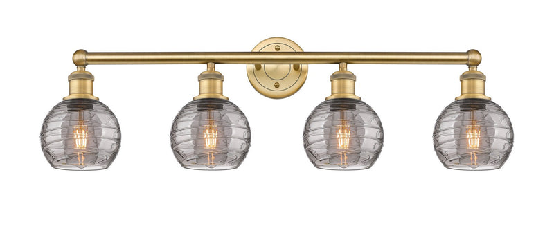 Innovations 616-4W-BB-G1213-6SM Four Light Bath Vanity, Brushed Brass