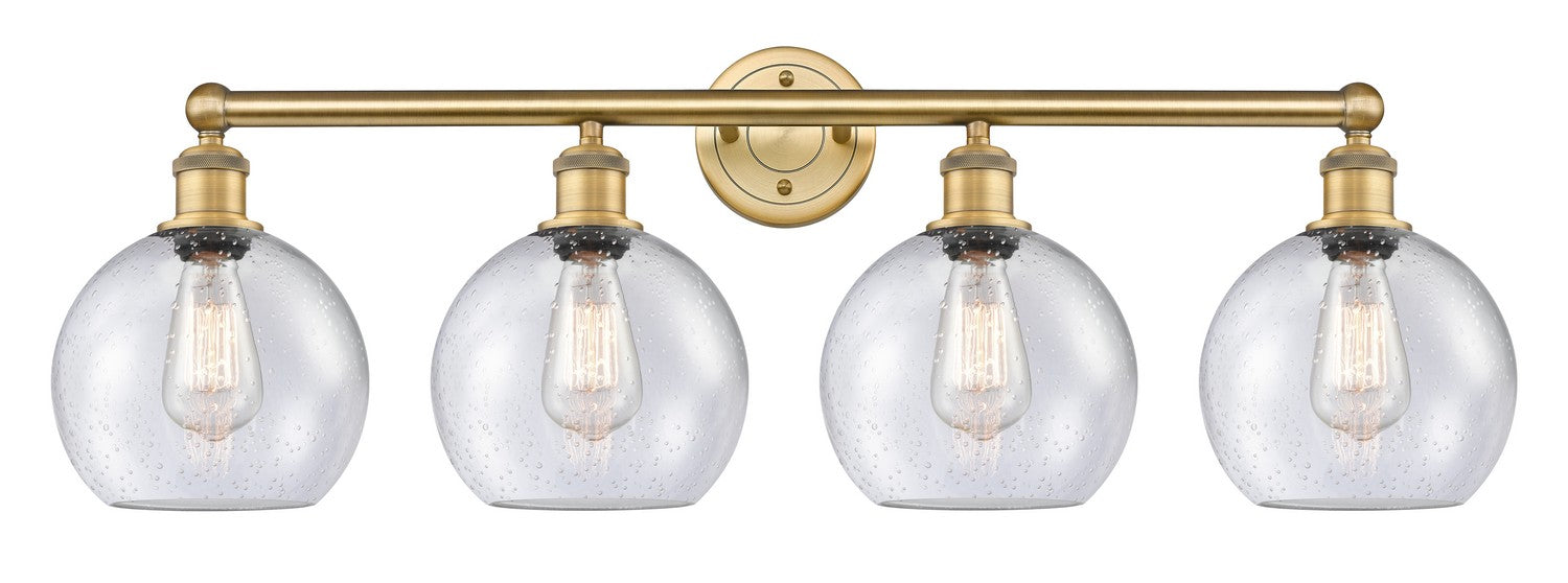 Innovations 616-4W-BB-G124-8 Four Light Bath Vanity, Brushed Brass