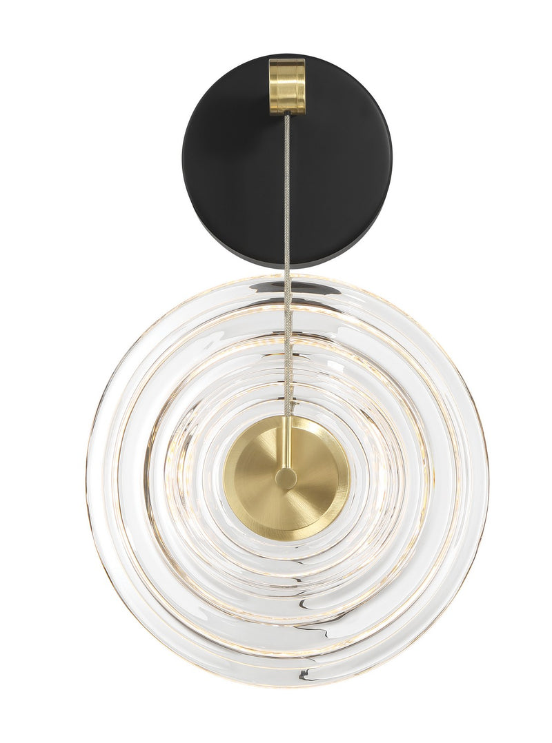 George Kovacs P5602-884-L LED Wall Sconce, Coal And Brushed Gold