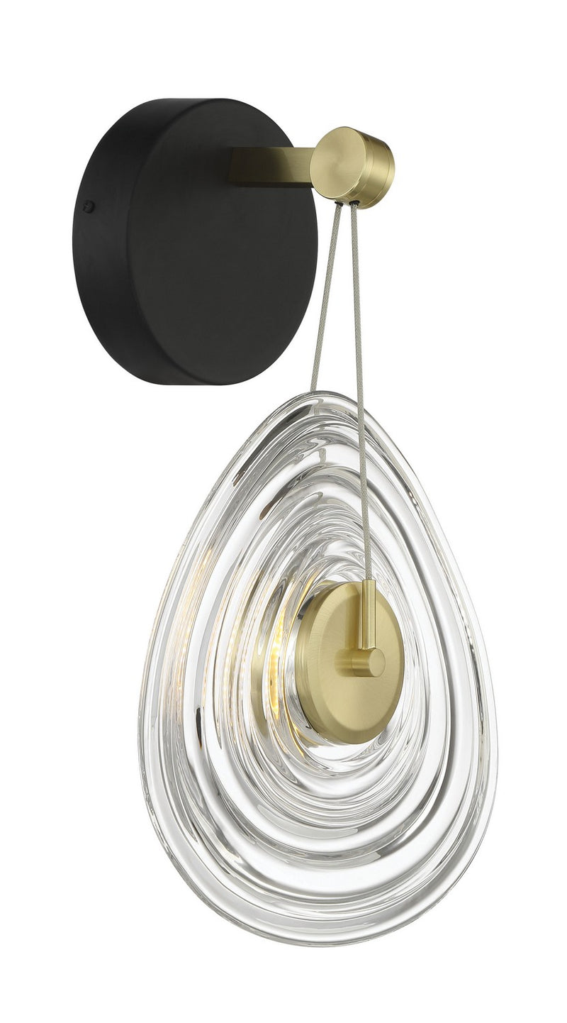 George Kovacs P5602-884-L LED Wall Sconce, Coal And Brushed Gold