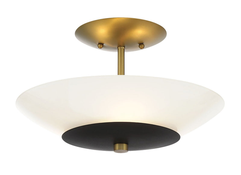 Minka-Lavery 1703-781 Three Light Flush Mount, Sand Coal & Soft Brass