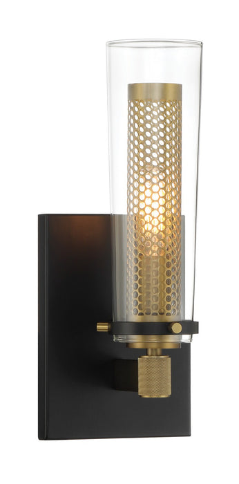 Minka-Lavery 2181-726 One Light Wall Sconce, Coal And Soft Brass