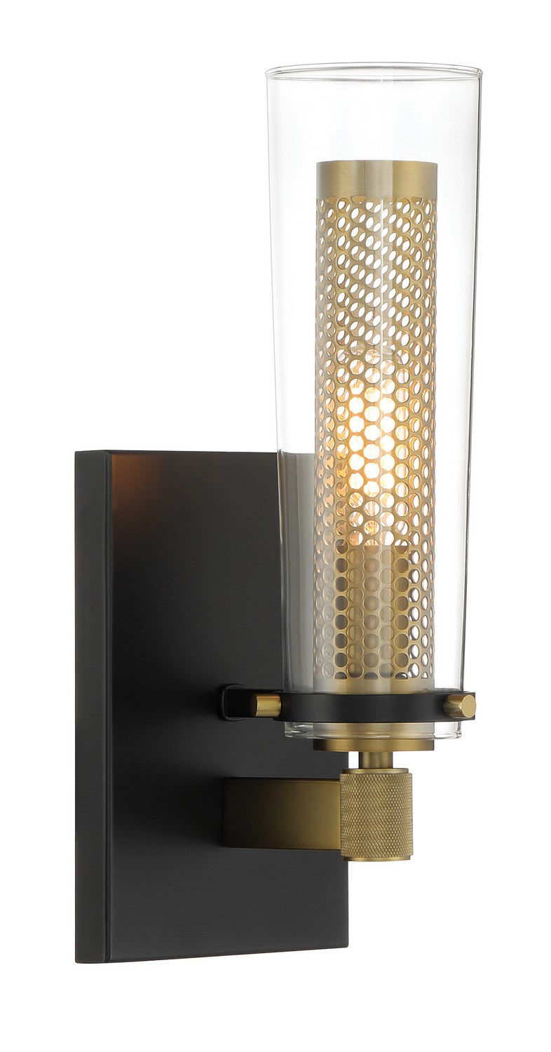 Minka-Lavery 2181-726 One Light Wall Sconce, Coal And Soft Brass
