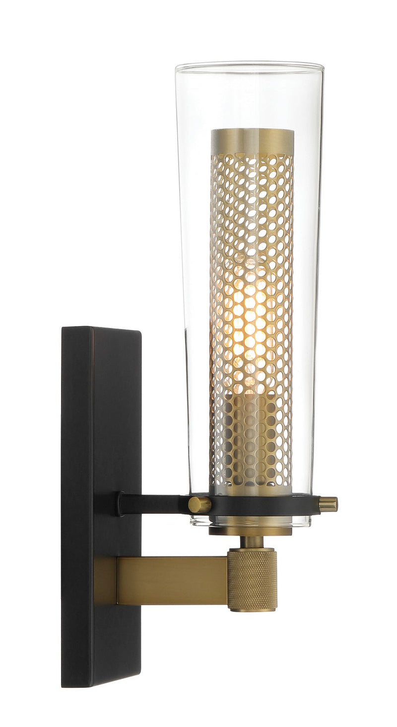 Minka-Lavery 2181-726 One Light Wall Sconce, Coal And Soft Brass