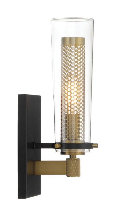 Minka-Lavery 2181-726 One Light Wall Sconce, Coal And Soft Brass