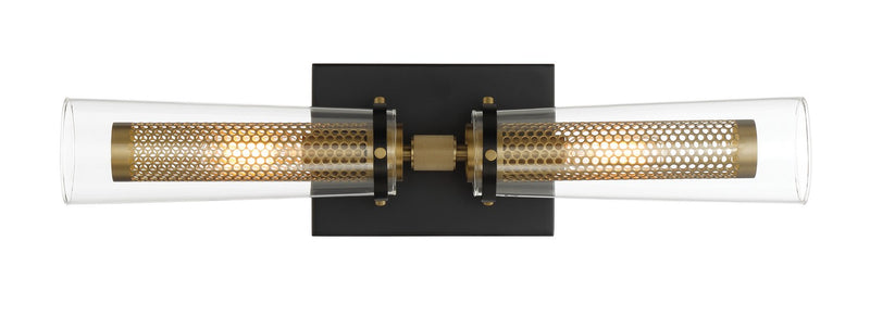 Minka-Lavery 2182-726 Two Light Bath Vanity, Coal And Soft Brass
