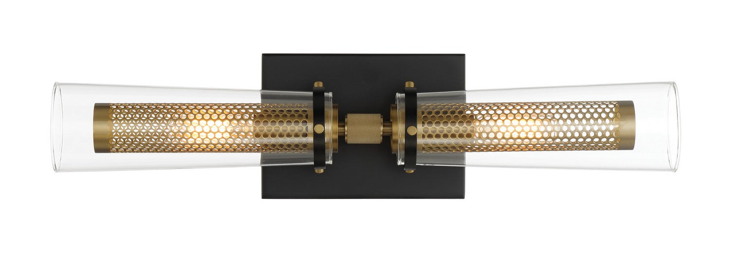 Minka-Lavery 2182-726 Two Light Bath Vanity, Coal And Soft Brass