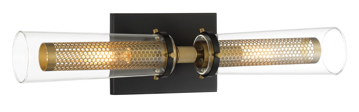 Minka-Lavery 2182-726 Two Light Bath Vanity, Coal And Soft Brass