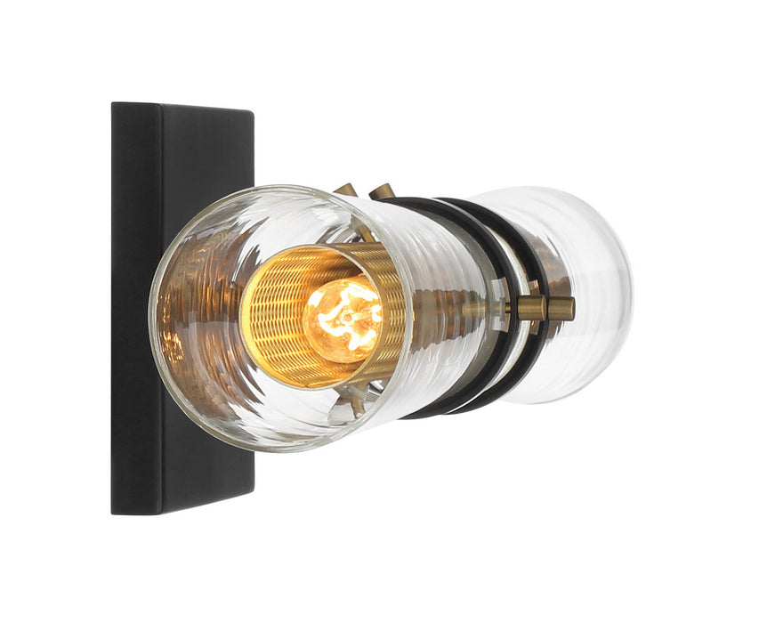 Minka-Lavery 2182-726 Two Light Bath Vanity, Coal And Soft Brass