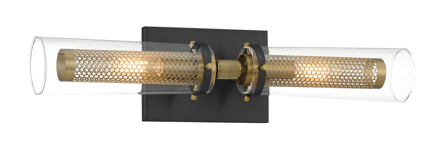 Minka-Lavery 2182-726 Two Light Bath Vanity, Coal And Soft Brass