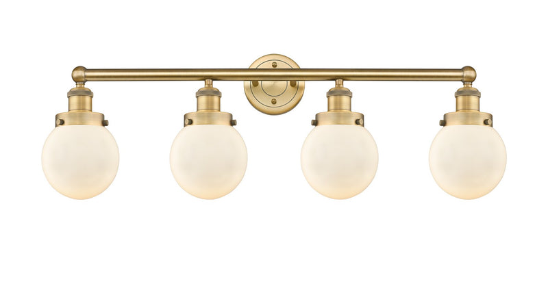Innovations 616-4W-BB-G201-6 Four Light Bath Vanity, Brushed Brass