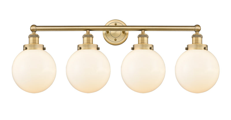 Innovations 616-4W-BB-G201-8 Four Light Bath Vanity, Brushed Brass