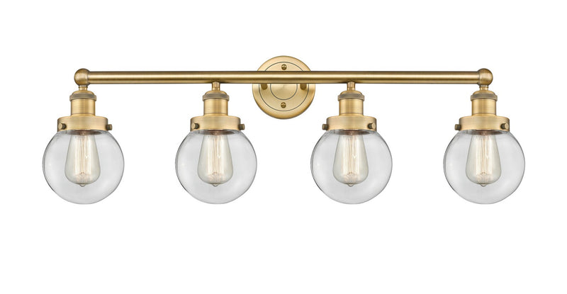 Innovations 616-4W-BB-G202-6 Four Light Bath Vanity, Brushed Brass