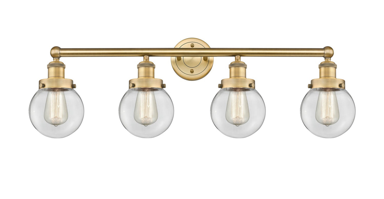 Innovations 616-4W-BB-G202-6 Four Light Bath Vanity, Brushed Brass