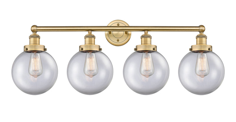 Innovations 616-4W-BB-G202-8 Four Light Bath Vanity, Brushed Brass