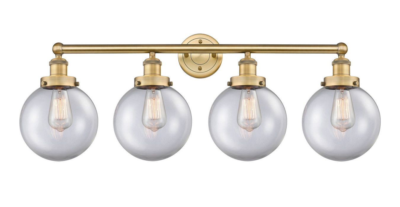 Innovations 616-4W-BB-G202-8 Four Light Bath Vanity, Brushed Brass