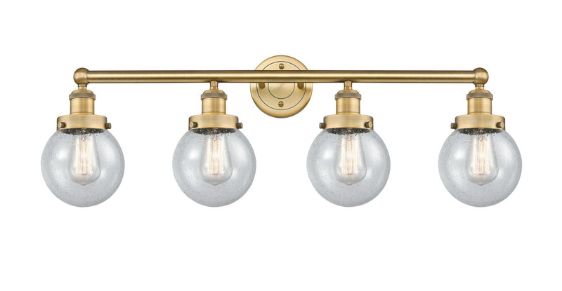 Innovations 616-4W-BB-G204-6 Four Light Bath Vanity, Brushed Brass