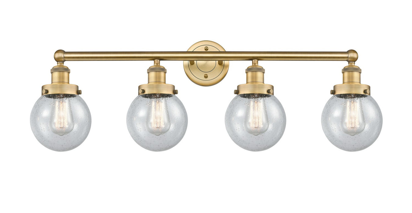 Innovations 616-4W-BB-G204-6 Four Light Bath Vanity, Brushed Brass
