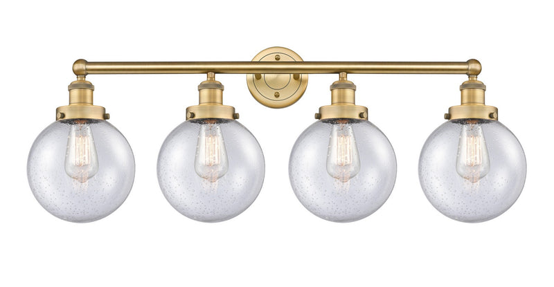 Innovations 616-4W-BB-G204-8 Four Light Bath Vanity, Brushed Brass