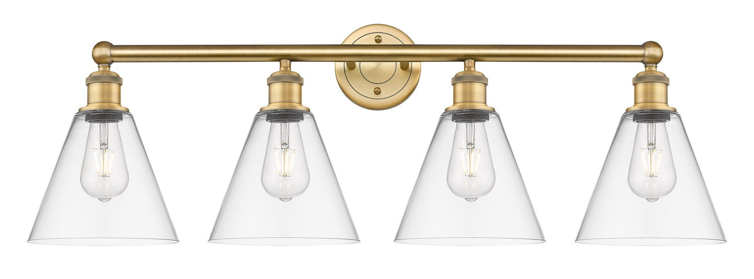 Innovations 616-4W-BB-GBC-82 Four Light Bath Vanity, Brushed Brass