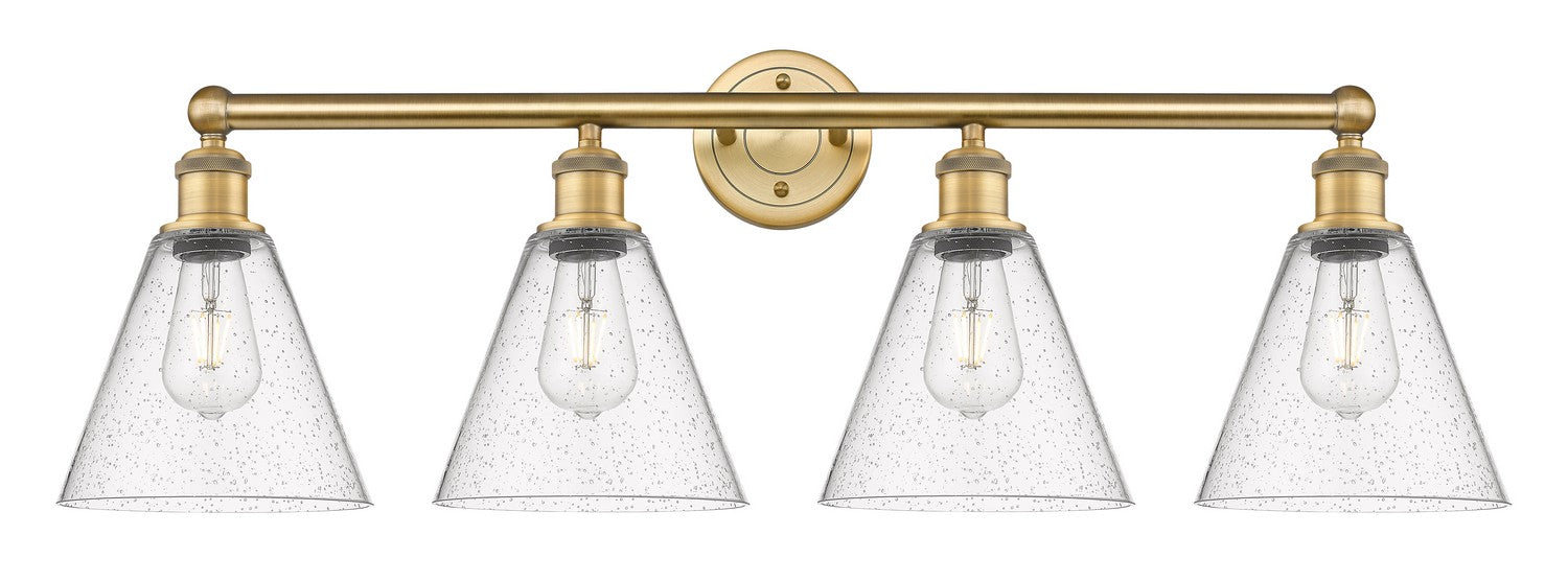 Innovations 616-4W-BB-GBC-84 Four Light Bath Vanity, Brushed Brass