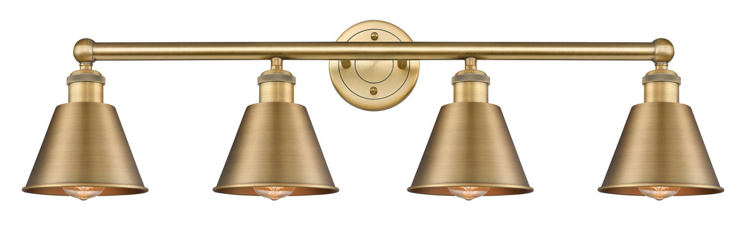 Innovations 616-4W-BB-M8-BB Four Light Bath Vanity, Brushed Brass