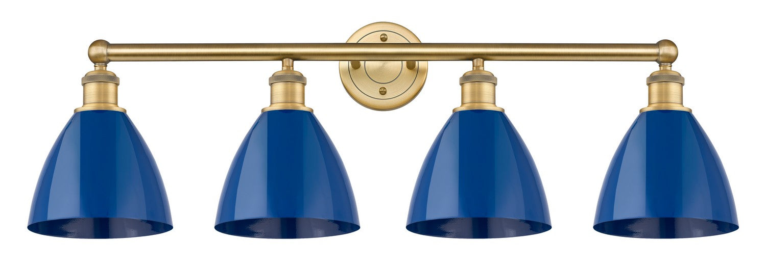 Innovations 616-4W-BB-MBD-75-BL Four Light Bath Vanity, Brushed Brass