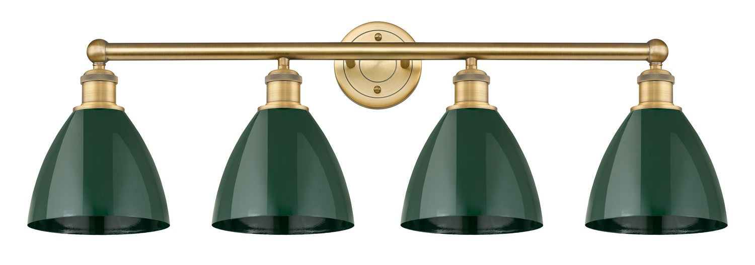 Innovations 616-4W-BB-MBD-75-GR Four Light Bath Vanity, Brushed Brass