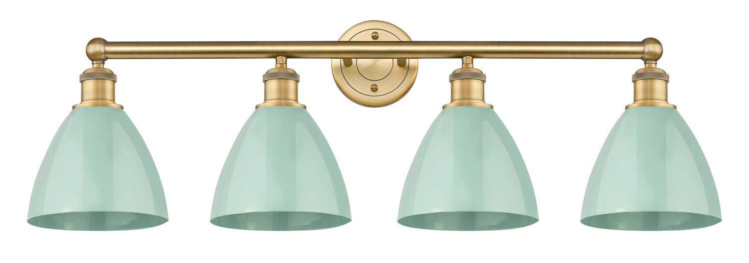 Innovations 616-4W-BB-MBD-75-SF Four Light Bath Vanity, Brushed Brass