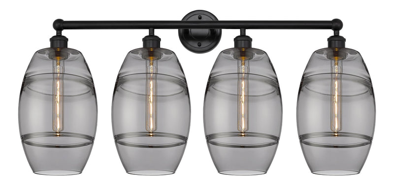 Innovations 616-4W-BK-G557-8SM Four Light Bath Vanity, Matte Black