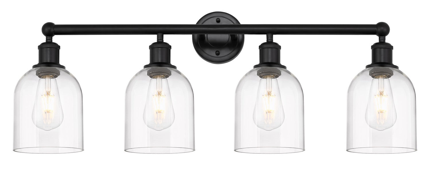 Innovations 616-4W-BK-G558-6CL Four Light Bath Vanity, Matte Black