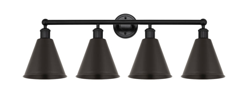 Innovations 616-4W-BK-MBC-8-BK Four Light Bath Vanity, Matte Black
