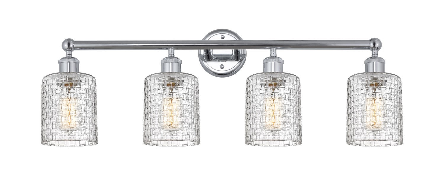Innovations 616-4W-PC-G112C-5CL Four Light Bath Vanity, Polished Chrome