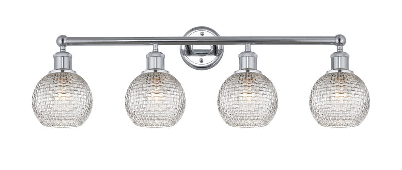 Innovations 616-4W-PC-G122C-6CL Four Light Bath Vanity, Polished Chrome