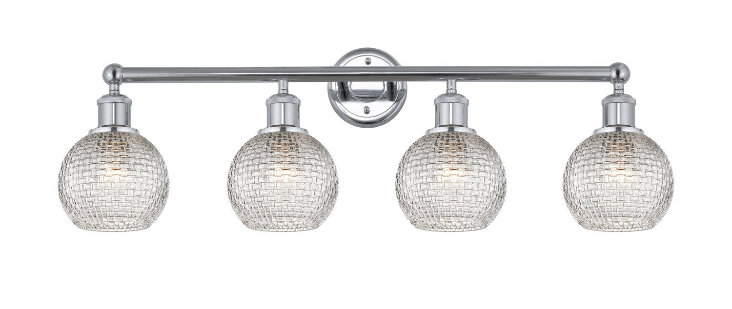 Innovations 616-4W-PC-G122C-6CL Four Light Bath Vanity, Polished Chrome