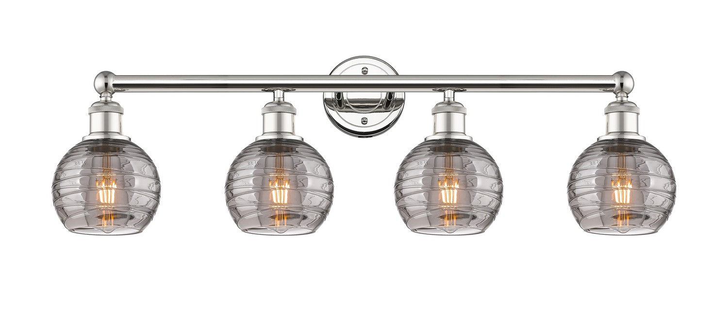 Innovations 616-4W-PN-G1213-6SM Four Light Bath Vanity, Polished Nickel