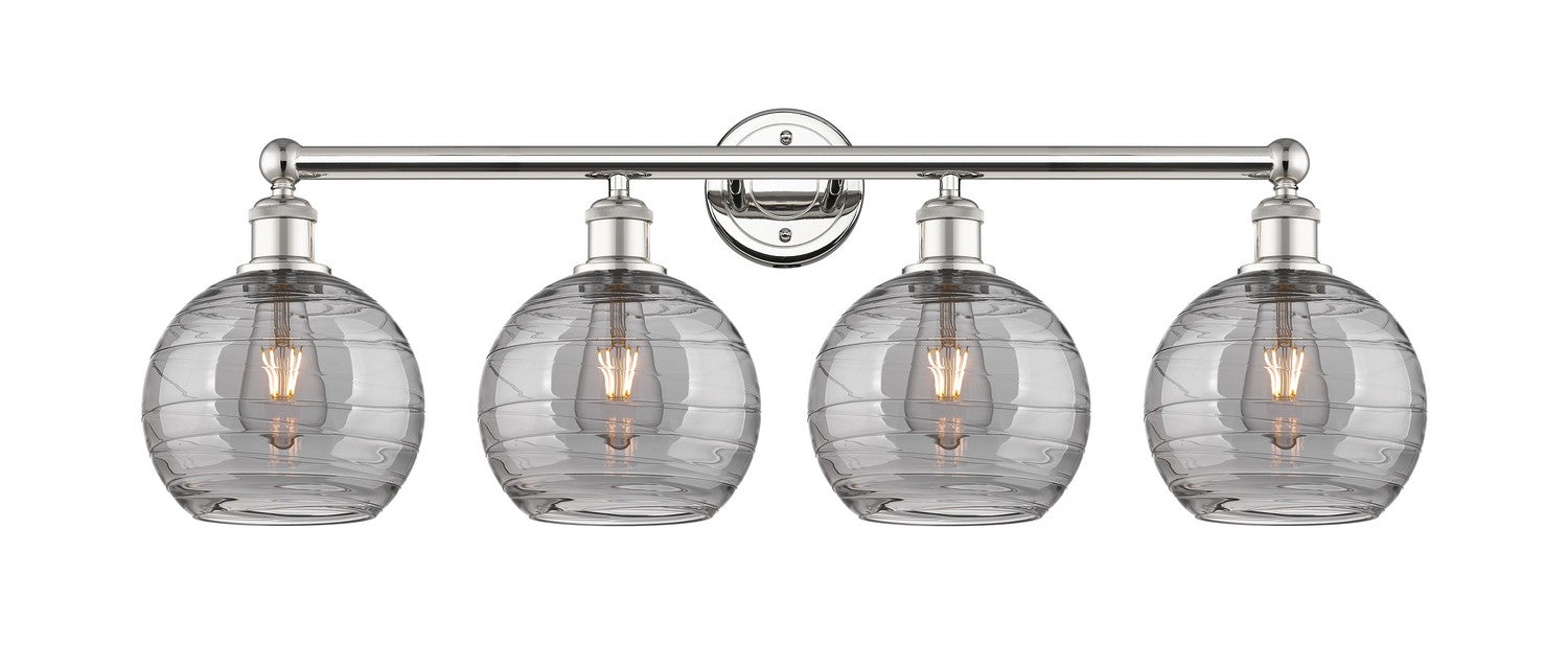 Innovations 616-4W-PN-G1213-8SM Four Light Bath Vanity, Polished Nickel