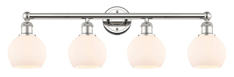 Innovations 616-4W-PN-G121-6 Four Light Bath Vanity, Polished Nickel