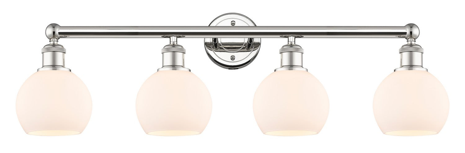 Innovations 616-4W-PN-G121-6 Four Light Bath Vanity, Polished Nickel
