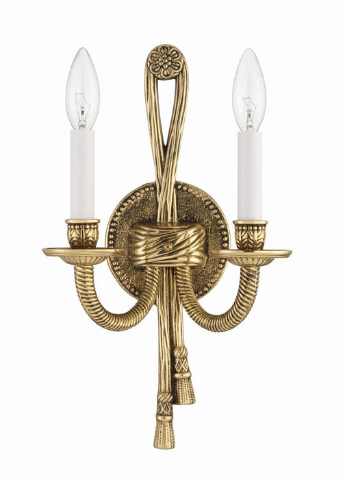 Crystorama 650-OB Two Light Wall Sconce, Olde Brass