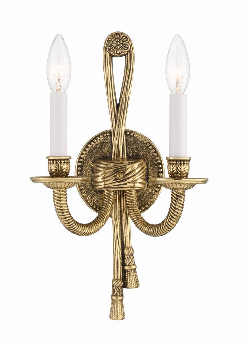 Crystorama 650-OB Two Light Wall Sconce, Olde Brass
