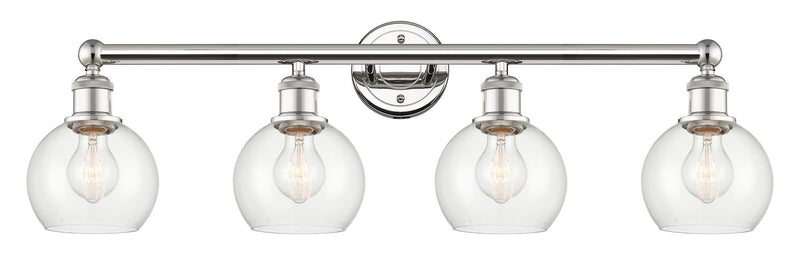 Innovations 616-4W-PN-G122-6 Four Light Bath Vanity, Polished Nickel