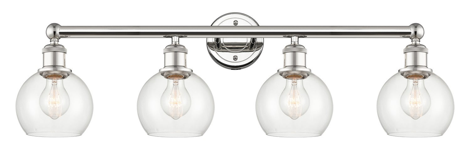 Innovations 616-4W-PN-G122-6 Four Light Bath Vanity, Polished Nickel