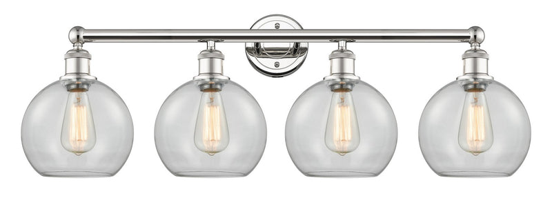 Innovations 616-4W-PN-G122-8 Four Light Bath Vanity, Polished Nickel