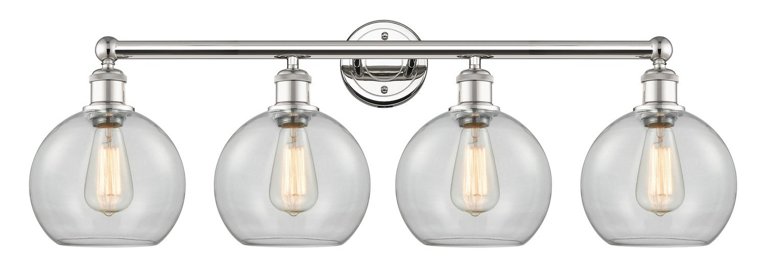 Innovations 616-4W-PN-G122-8 Four Light Bath Vanity, Polished Nickel