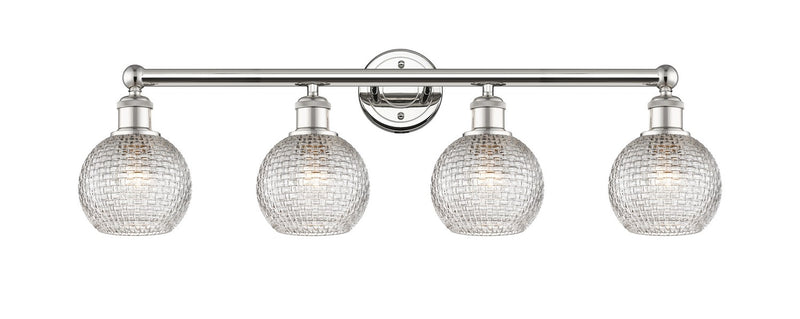 Innovations 616-4W-PN-G122C-6CL Four Light Bath Vanity, Polished Nickel