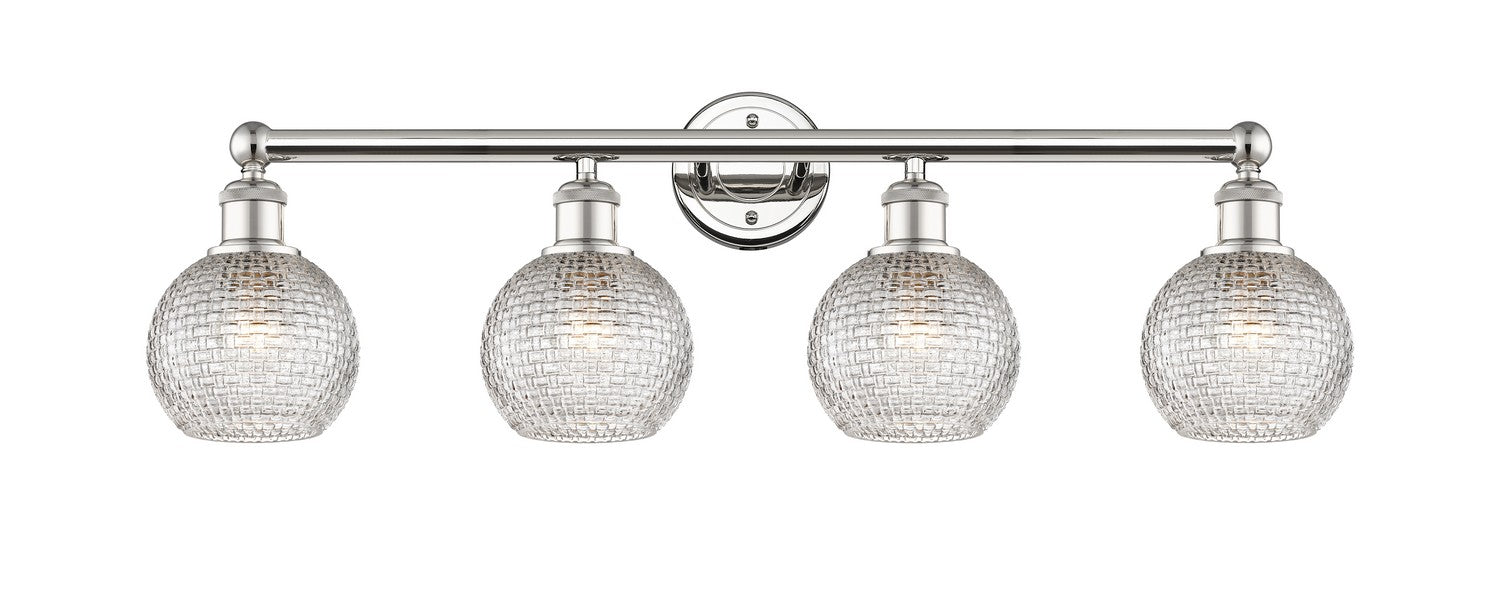 Innovations 616-4W-PN-G122C-6CL Four Light Bath Vanity, Polished Nickel